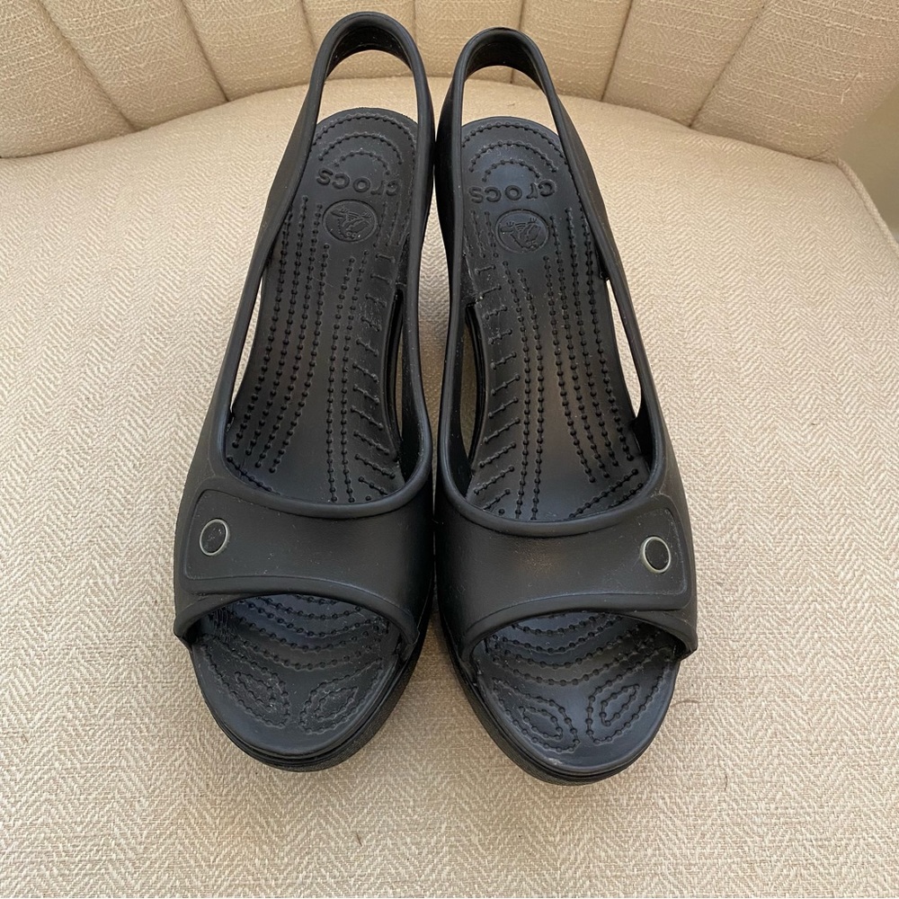 Crocs Black Wedges